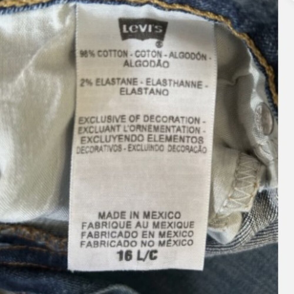 Levi's 515 Bootcut Jeans Women's Size 16 Long & Curvy Western Denim Embroidered - Picture 9 of 14